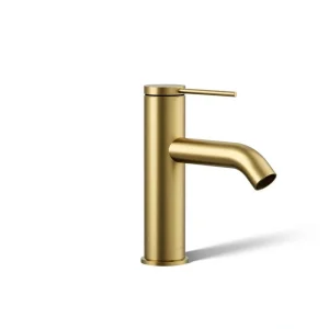 KOHLER Components Single Hole Single-Handle Bathroom Sink Bathroom Faucet in Vibrant Brushed Moderne Brass