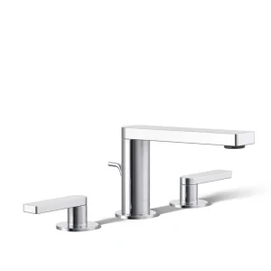 KOHLER Composed 8 in. Widespread 2-Handle Lever Handle Bathroom Faucet with Drain in Polished Chrome