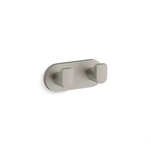 KOHLER Composed Knob Double Robe Hook in Vibrant Brushed Nickel