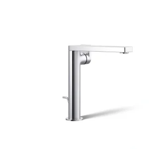 KOHLER Composed Single-Hole Single-Handle Tall Vessel Bathroom Faucet with Lever Handle and Drain in Polished Chrome