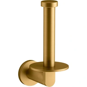KOHLER Composed Wall Mounted Vertical Toilet Paper Holder in Vibrant Brushed Moderne Brass