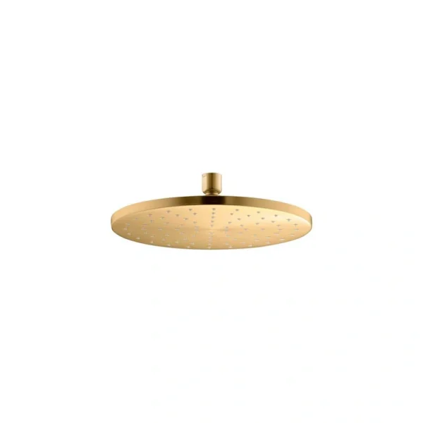 KOHLER Contemporary Round 1-Spray Patterns 10 in. Ceiling Mount Fixed Shower Head in Vibrant Brushed Moderne Brass