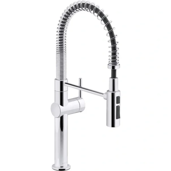 KOHLER Crue Semi-Professional Single-Handle Pull-Down Sprayer Kitchen Faucet in Polished Chrome