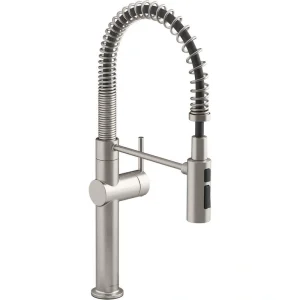 KOHLER Crue Semi-Professional Single-Handle Pull-Down Sprayer Kitchen Faucet in Vibrant Stainless
