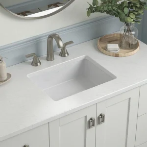 KOHLER Cursiva 20 in. Rectangle Vitreous China Undermount Bathroom Sink in White