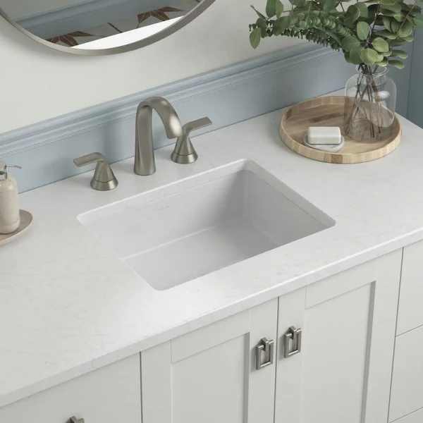 KOHLER Cursiva 20 in. Rectangle Vitreous China Undermount Bathroom Sink in White