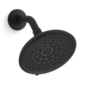 KOHLER Cursiva 3-Spray Patterns 6.75 in. Wall Mount Fixed Showerhead in Matte Black