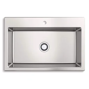 KOHLER Cursiva Stainless Steel 33 in. Single Bowl Drop-in or Undermount Kitchen Sink