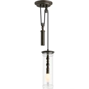 KOHLER Damask 1-Light Oil Rubbed Bronze Adjustable Pendant with Shade