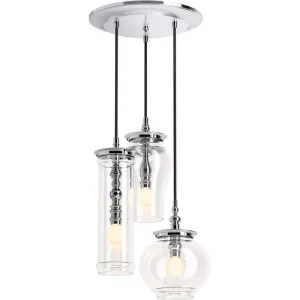 KOHLER Damask 3-Light Polished Chrome Pendant