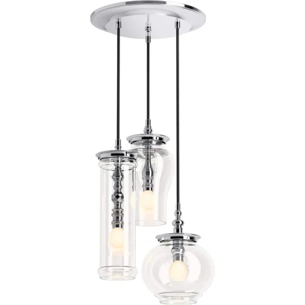 KOHLER Damask 3-Light Polished Chrome Pendant