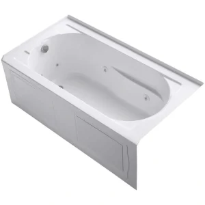 KOHLER Devonshire 5 ft. Acrylic Left Drain Rectangular Alcove Whirlpool Bathtub in White