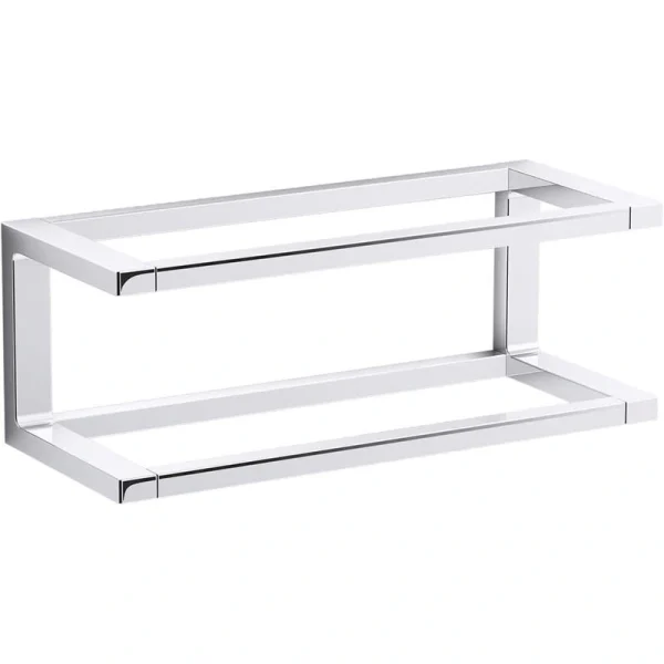 KOHLER Draft 12 in. Wall Mounted Double Towel Bar in Polished Chrome