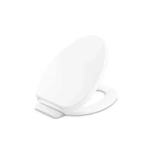 KOHLER Drift ReadyLatch Quiet-Close Elongated Front Toilet Seat in White