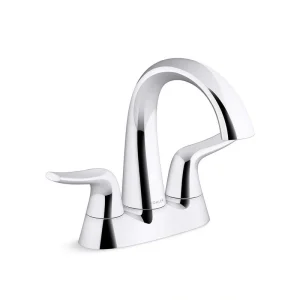 KOHLER Easmor 4 in. Centerset Double Handle Bathroom Faucet in Polished Chrome