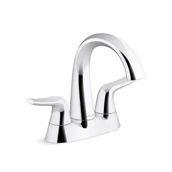 KOHLER Easmor 4 in. Centerset Double Handle Bathroom Faucet in Polished Chrome