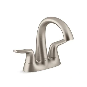 KOHLER Easmor 4 in. Centerset Double Handle Bathroom Faucet in Vibrant Brushed Nickel