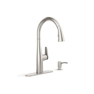 KOHLER Easmor Single-Handle Pull Down Sprayer Kitchen Faucet in Vibrant Stainless