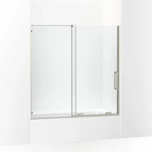 KOHLER Echelon 56-60 in. W x 58 in. H Sliding Frameless Bath Tub Door in Anodized Brushed Nickel