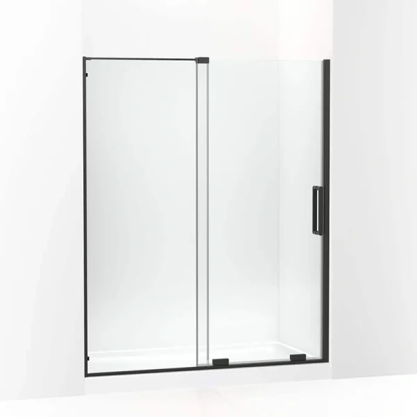 KOHLER Echelon 56-60 in. W x 72 in. H Sliding Frameless Shower Door in Matte Black
