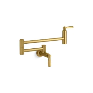 KOHLER Edalyn By Studio McGee Wall Mount Pot Filler in Vibrant Brushed Moderne Brass