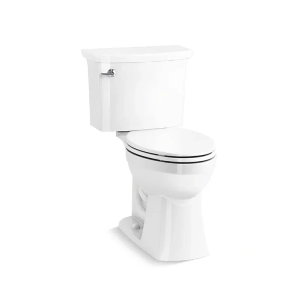 KOHLER Elmbrook 12in. Rough In 2-Piece 1.28 GFP Single Flush Elongated Chair Height Toilet in White with Soft Close Seat