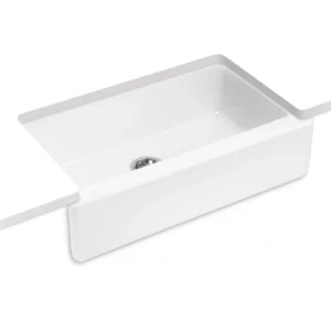 KOHLER Elmbrook Cast Iron 33 in. Single Bowl Farmhouse Apron Front Kitchen Sink in White