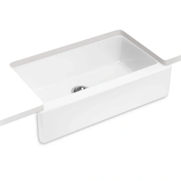 KOHLER Elmbrook Cast Iron 33 in. Single Bowl Farmhouse Apron Front Kitchen Sink in White