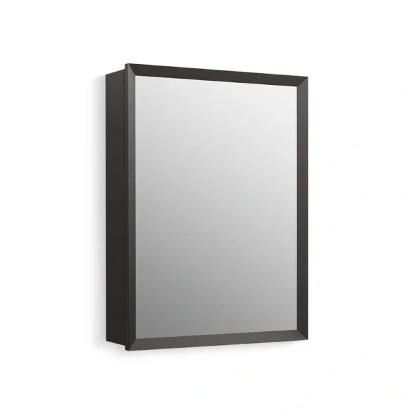 KOHLER Embark 20 in. W x 26 in. H Rectangular Framed Medicine Cabinet with Mirror in Matte Black