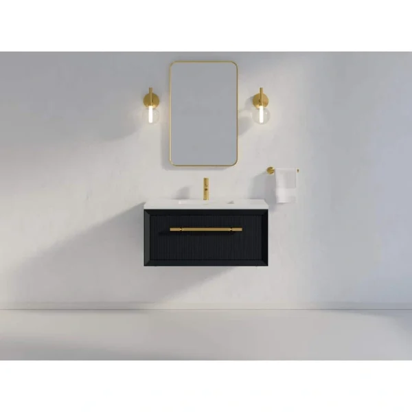 KOHLER Enivo 37 in. W x 22.4 in. D x 17 in. H Bathroom Vanity Cabinet without Top in Gloss Black