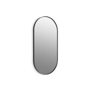 KOHLER Essential 20. in. W x 40 in. H Framed Oval Wall Mount Vanity Mirror in Matte Black