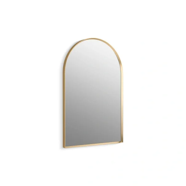 KOHLER Essential 24 in. X 36 in. Arch Framed Mirror in Moderne Brushed Gold