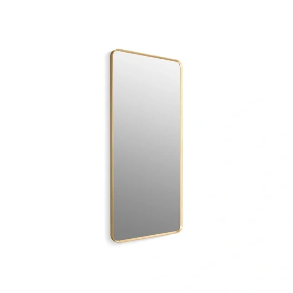 KOHLER Essential 28 in. X 60 in. Rectangular Bathroom Vanity Mirror in Moderne Brushed Gold