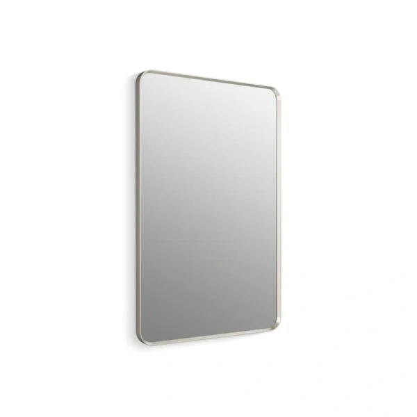 KOHLER Essential 30 in. W x 45 in. H Rectangular Framed Wall Mount Bathroom Vanity Mirror in Brushed Nickel