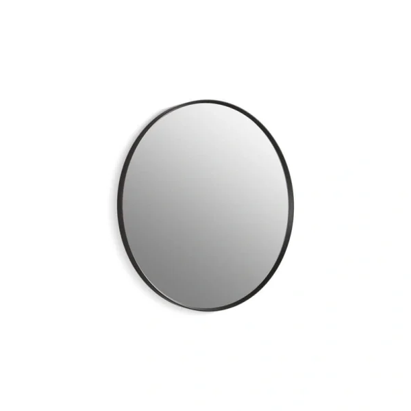 KOHLER Essential 32 in. W x 32 in. H Round Framed Wall Mount Bathroom Vanity Mirror in Matte Black