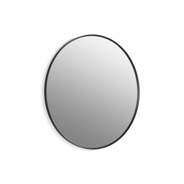 KOHLER Essential 42 in. W x 42 in. H Round Framed Wall Mount Bathroom Vanity Mirror in Matte Black