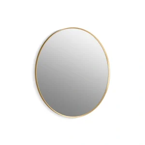 KOHLER Essential 42 in. W x 42 in. H Round Framed Wall Mount Bathroom Vanity Mirror in Moderne Brushed Gold
