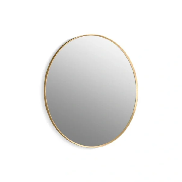 KOHLER Essential 42 in. W x 42 in. H Round Framed Wall Mount Bathroom Vanity Mirror in Moderne Brushed Gold