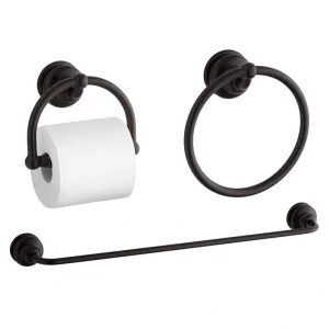 KOHLER Fairfax 3-Piece Hardware Bundle with Towel Bar, Towel Ring and Toilet Paper Holder in Oil-Rubbed Bronze