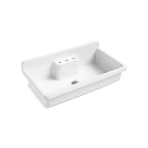 KOHLER Farmstead 45 in. Wall Mount Single Bowl White Cast Iron Kitchen Sink