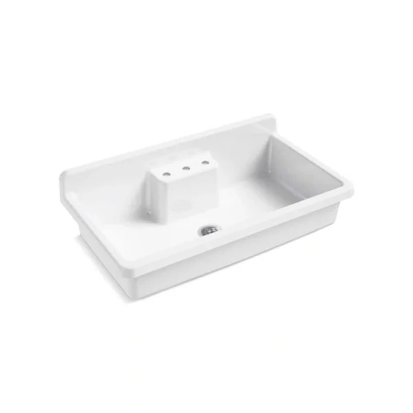KOHLER Farmstead 45 in. Wall Mount Single Bowl White Cast Iron Kitchen Sink