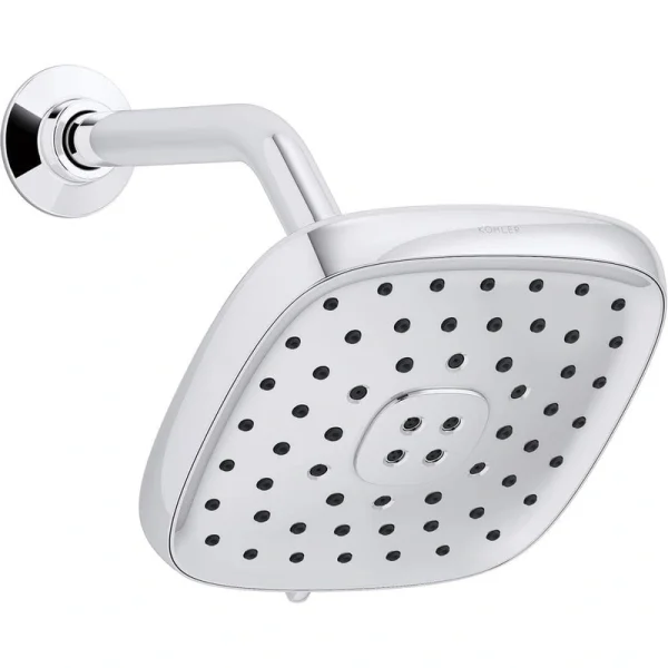 KOHLER Fordra 3-Spray Patterns 6.817 in. Wall Mount Fixed Shower Head in Polished Chrome