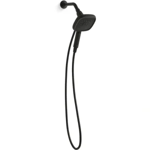 KOHLER Fordra 3-Spray Patterns with 1.75 GPM 5.375 in. Wall Mount Handheld Shower Head in Matte Black