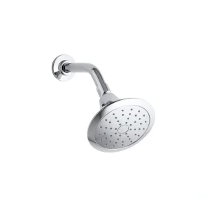 KOHLER Forte 1-Spray Patterns 5.5 in. Single Wall Mount Fixed Shower Head in Polished Chrome