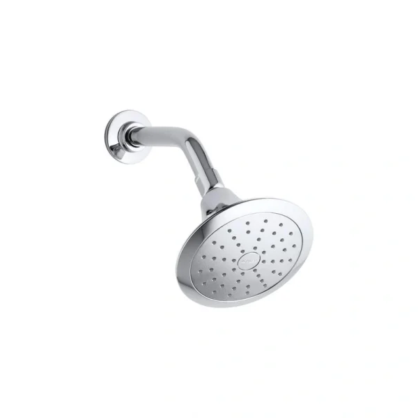 KOHLER Forte 1-Spray Patterns 5.5 in. Single Wall Mount Fixed Shower Head in Polished Chrome