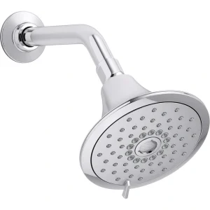 KOHLER Forte 3-Spray Patterns with 2.5 GPM 5.5 in. Wall Mount Fixed Shower Head in Polished Chrome