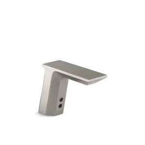 KOHLER Geometric Battery-Powered Single Hole Touchless Bathroom Faucet in Vibrant Stainless