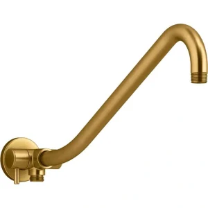 KOHLER Gooseneck Rain Head Arm with 3-Way Diverter in Vibrant Brushed Moderne Brass