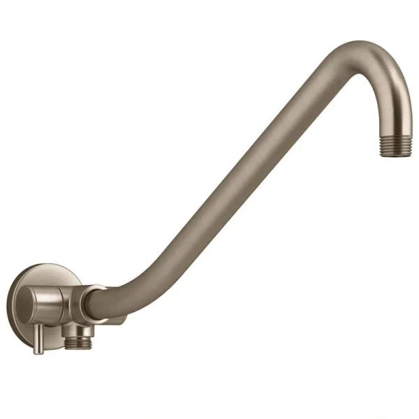 KOHLER Gooseneck Rainhead Arm with 3-Way Diverter in Vibrant Brushed Bronze
