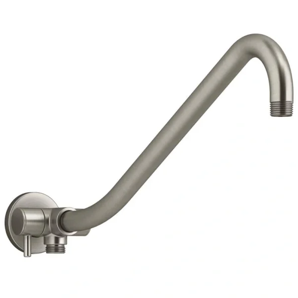 KOHLER Gooseneck Rainhead Shower Arm with 3-Way Diverter in Vibrant Brushed Nickel